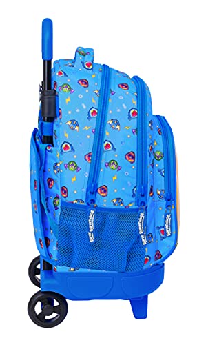Safta Mochila Escolar con Carro Incluido y Espalda Acolchada de Superthings Serie 7, 330x220x450 mm, Azul/Multicolor