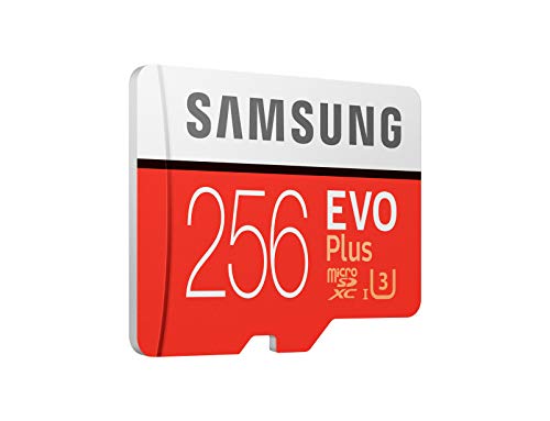 SAMSUNG EVO Plus - Tarjeta de Memoria de 256 GB con Adaptador SD (100 MB/s, U3), Rojo