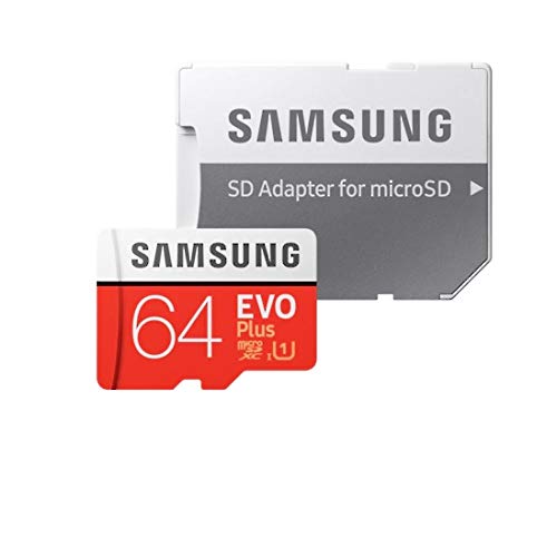 SAMSUNG EVO Plus - Tarjeta microSD SDXC (2020) 64GB hasta 100 MB/S Full HD & 4K UHD Memory Card con Adaptador, Rojo y Blanco