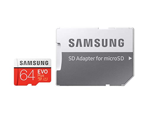SAMSUNG EVO Plus - Tarjeta microSD SDXC (2020) 64GB hasta 100 MB/S Full HD & 4K UHD Memory Card con Adaptador, Rojo y Blanco