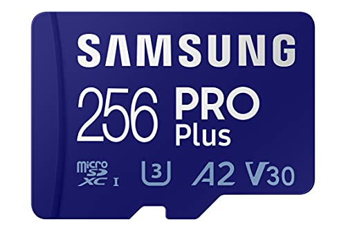 SAMSUNG Pro Plus MB-MD256KA/EU - Tarjeta de Memoria microSDXC UHS-I U3 (160 MB/s, Full HD, 4 K, Incluye Adaptador SD)