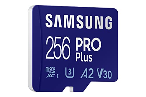 SAMSUNG Pro Plus MB-MD256KA/EU - Tarjeta de Memoria microSDXC UHS-I U3 (160 MB/s, Full HD, 4 K, Incluye Adaptador SD)