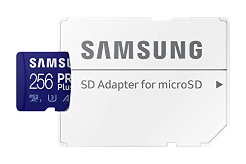 SAMSUNG Pro Plus MB-MD256KA/EU - Tarjeta de Memoria microSDXC UHS-I U3 (160 MB/s, Full HD, 4 K, Incluye Adaptador SD)