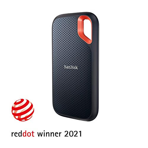 SanDisk Extreme SSD portátil de 500 GB - NVMe, USB-C, cifrado por hardware, hasta 1050MB/s, resistente al agua y al polvo