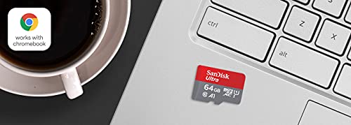 SanDisk Ultra de 64 GB, Tarjeta microSDXC UHS-I para Chromebook con adaptador SD y velocidad de transferencia de hasta 120 MB/s
