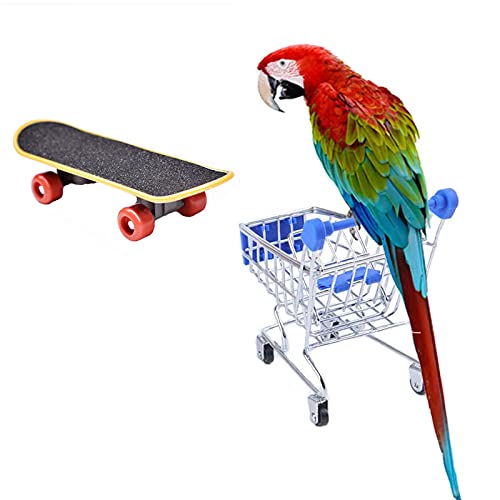 Sano Juguetes Para Loros Interesante Juego de Juguetes Para Loros Loro Juguetes Anillo de Entrenamiento 7 Piezas Juguete de Loro Loros Carrito Compras Aves Monopatín Usado para Entrenamiento de Aves