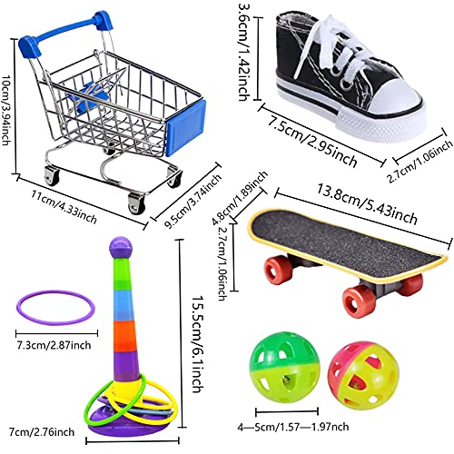 Sano Juguetes Para Loros Interesante Juego de Juguetes Para Loros Loro Juguetes Anillo de Entrenamiento 7 Piezas Juguete de Loro Loros Carrito Compras Aves Monopatín Usado para Entrenamiento de Aves