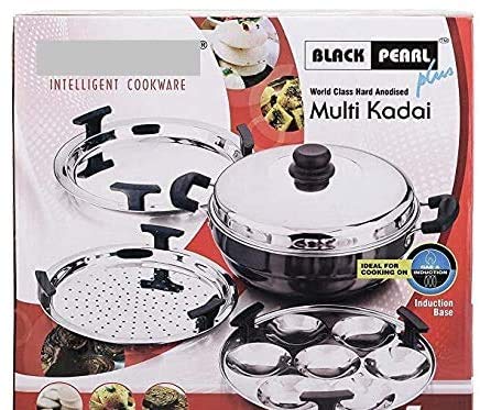 Satisfactory Nation Juego de 6 piezas para cocinar wok Idli Maker Dhokla Maker Steamer Maker Kadhai