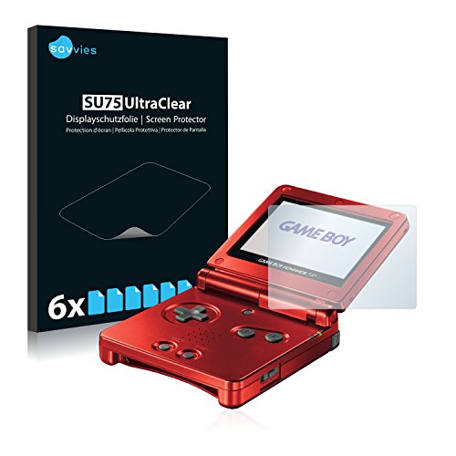 savvies Protector Pantalla Compatible con Nintendo Gameboy Advance GBA SP (6 Unidades) Película Ultra Transparente