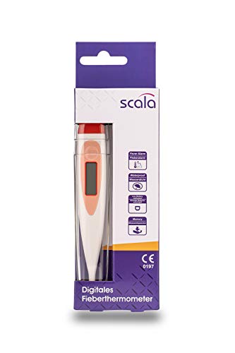 Scala SC 17 Rojo Termómetro Digital de Fiebre Corporal Niños Adultos Medición Oral Rectal Axilar Preciso Seguro