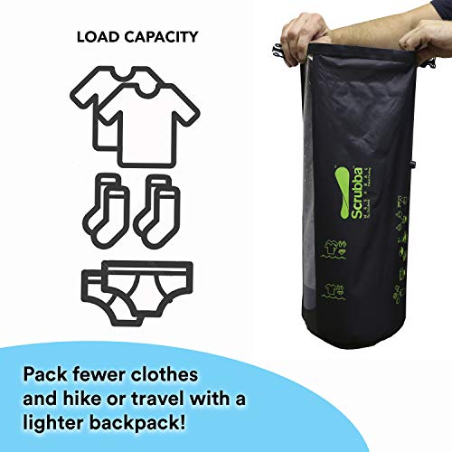 Scrubba Sistema de Lavado Portátil Bolsa de Lavado 2.0 - Bolsa Estanca Impermeable para Viajes Autocaravana Camping Senderismo - Sistema con Tabla de Lavar