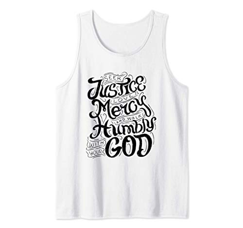 Seek Justice Love Mercy Walk Humbly with God Christian Camiseta sin Mangas