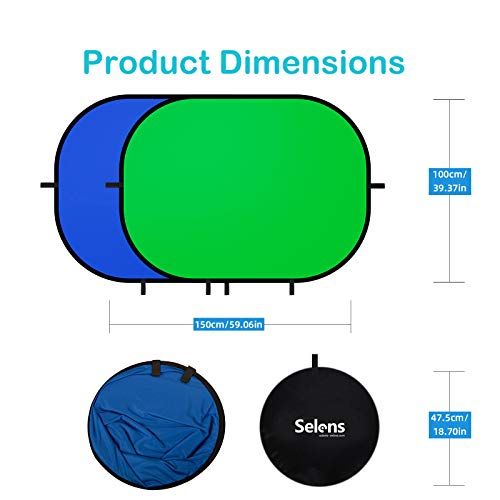 Selens - Telón de fondo (100 x 150 cm), color verde y azul