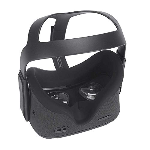 SHEAWA Cubierta de ojos de silicona suave antisudor, unisex, antifugas, bloqueo de luz, regalo para Oculus Quest (negro)