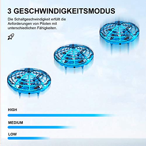 ShinePick Mini dron UFO juguete para niños, mando a distancia y sensor de mano, cuadricóptero radiocontrol, infrarrojos, inducción, bola voladora, juguete volador, regalo para niños y niñas, interior