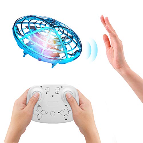 ShinePick Mini dron UFO juguete para niños, mando a distancia y sensor de mano, cuadricóptero radiocontrol, infrarrojos, inducción, bola voladora, juguete volador, regalo para niños y niñas, interior