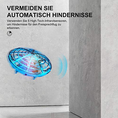 ShinePick Mini dron UFO juguete para niños, mando a distancia y sensor de mano, cuadricóptero radiocontrol, infrarrojos, inducción, bola voladora, juguete volador, regalo para niños y niñas, interior