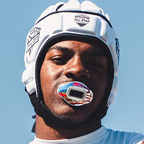 Shock Doctor Interchange Shield - Protector de labios para protección de labios - Boquilla no incluida - para fútbol | Swap Lip Guard Shield Design. Paquete individual o doble.