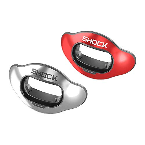 Shock Doctor Interchange Shield - Protector de labios para protección de labios - Boquilla no incluida - para fútbol | Swap Lip Guard Shield Design. Paquete individual o doble.