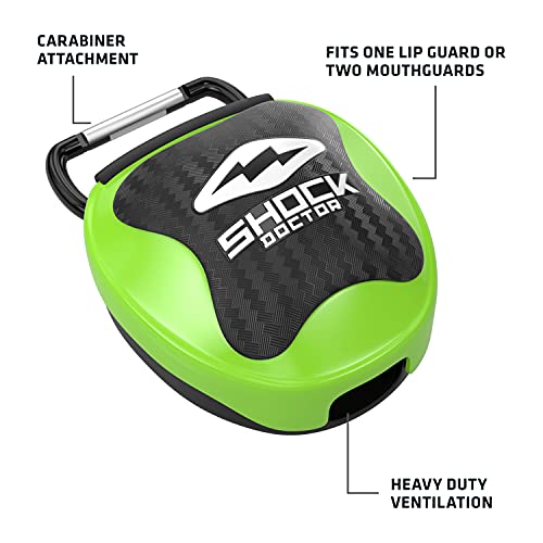 shockdoctor Protector Dental para Adultos Box, Todo el año, Unisex, Color Verde - Shock Green, tamaño 11+