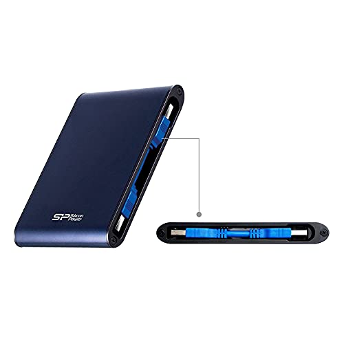 Silicon Power Armor A80 - Disco Duro Externo de 1 TB (2.5", USB 3.0 y 2.0, 5400 RPM), Azul