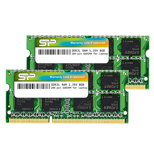 Silicon Power - Módulo de Memoria SODIMM para Ordenador portátil (16 GB, 2 x 8 GB, DDR3, 1600 MHz, PC3 12800), 240 V, CL11, 1,35 V, SODIMM, bajo Voltaje y Ahorro de energía