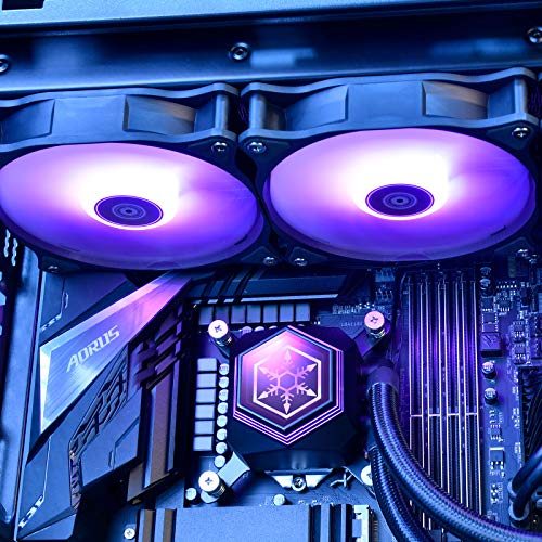 SilverStone SST-PF240-ARGB - PermaFrost Enfriador de agua premium, PWM dual ajustable de 120 mm, ARGB, Intel/AMD