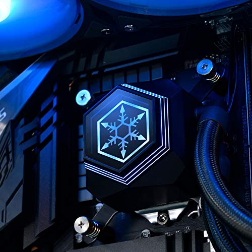 SilverStone SST-PF240-ARGB - PermaFrost Enfriador de agua premium, PWM dual ajustable de 120 mm, ARGB, Intel/AMD