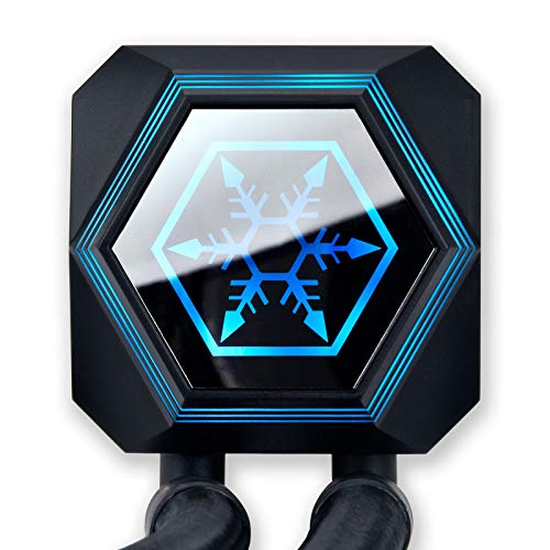 SilverStone SST-PF240-ARGB - PermaFrost Enfriador de agua premium, PWM dual ajustable de 120 mm, ARGB, Intel/AMD