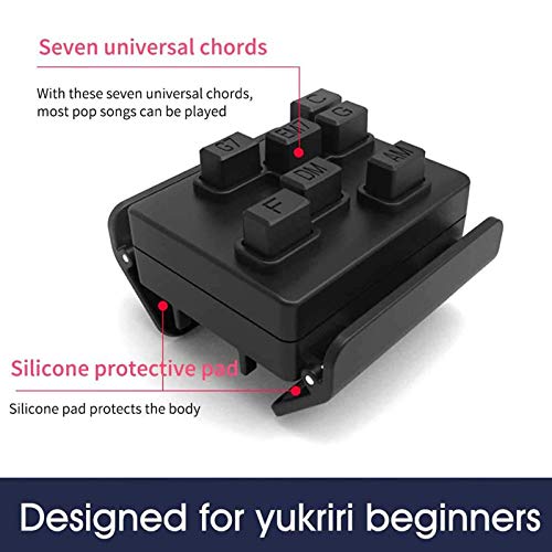 Sisyria Ukelele Chord Chord Trainer One-Key Chord Bomb Aid Instrumento Musical Portátil Principiante Nylon Musical Universal Practrice Aid GH Fuerza Lección Buddy Asistente De Digitación