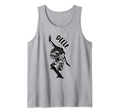 Skater Ollie sobre la bandera americana apenada - Camiseta sin Mangas