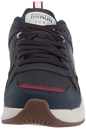 Skechers Men's GOrun Fury Switches-Performance Running and Walking Shoe, Navy/Red, Numeric_7