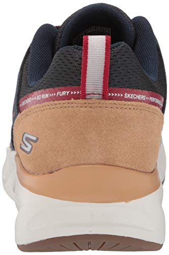 Skechers Men's GOrun Fury Switches-Performance Running and Walking Shoe, Navy/Red, Numeric_7