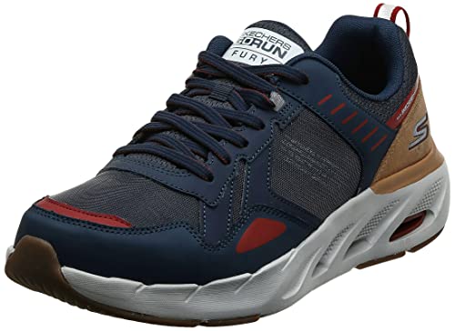 Skechers Men's GOrun Fury Switches-Performance Running and Walking Shoe, Navy/Red, Numeric_7