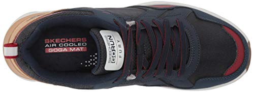 Skechers Men's GOrun Fury Switches-Performance Running and Walking Shoe, Navy/Red, Numeric_7