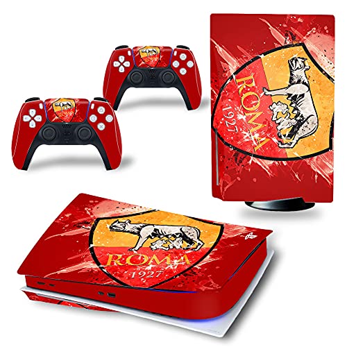 Skin Kit adhesivo AS ROMA 100% vinilo HD Quality compatible con PS5 Versión DISC/STANDARD Edition + Set 4 pares gomas x Controller Joystick PlayStation 5