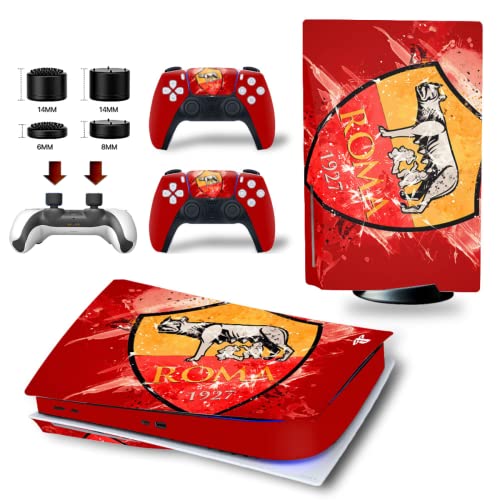 Skin Kit adhesivo AS ROMA 100% vinilo HD Quality compatible con PS5 Versión DISC/STANDARD Edition + Set 4 pares gomas x Controller Joystick PlayStation 5