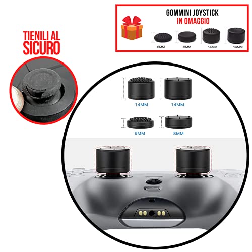 Skin Kit Milan Cover Película adhesiva antiarañazos 100 % vinilo HD Quality compatible con PS5 Versión digital/Digital Edition + Set 4 pares gomas para controlador Joystick PlayStation 5