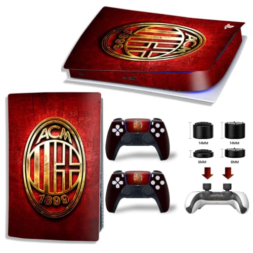 Skin Kit Milan Cover Película adhesiva antiarañazos 100 % vinilo HD Quality compatible con PS5 Versión digital/Digital Edition + Set 4 pares gomas para controlador Joystick PlayStation 5