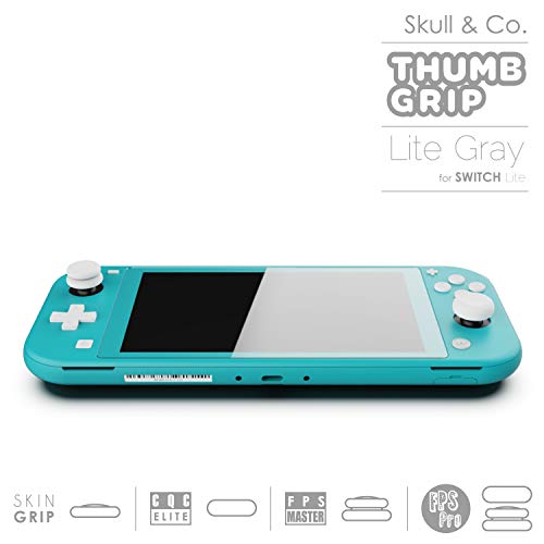 Skull & Co. Skin, CQC and FPS Thumb Grip Set Joystick Cap Analog Stick Cap for Nintendo Switch Lite Joystick - Lite Grey, 3 Pairs(6pcs)