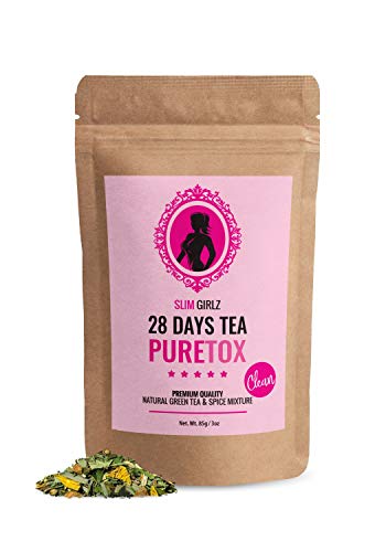 Slim Girlz D-tox Tea 28 Days | Té desintoxicante Para Mujeres|Té de dieta y para pérdida de grasa|Hoja suelta 85g|Suplemento Dietético Natural Sin Aditivos Para Pérdida de Peso|Complejo Herbal Activo