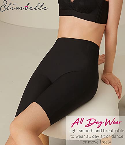 SLIMBELLE Control de la Barriga Muslo Bragas más Delgadas Bragas Ropa Interior Levantador a Tope sin Costuras Calzoncillos de Cintura Alta Fortalecedor de Cadera Faja Moldeadora Black L