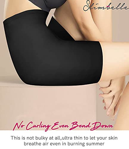 SLIMBELLE Control de la Barriga Muslo Bragas más Delgadas Bragas Ropa Interior Levantador a Tope sin Costuras Calzoncillos de Cintura Alta Fortalecedor de Cadera Faja Moldeadora Black L
