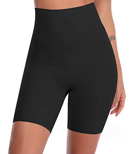 SLIMBELLE Control de la Barriga Muslo Bragas más Delgadas Bragas Ropa Interior Levantador a Tope sin Costuras Calzoncillos de Cintura Alta Fortalecedor de Cadera Faja Moldeadora Black L