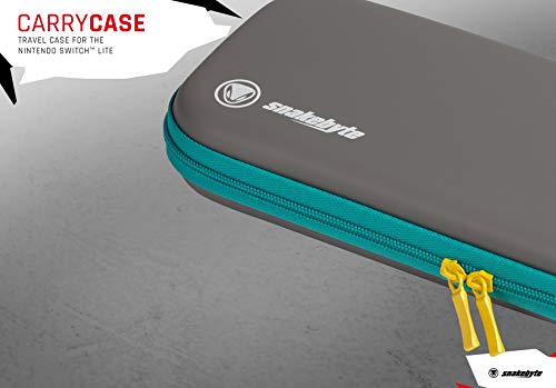snakebyte Carry: Case - Sturdy Storage Case For Nintendo Switch Lite - Grey/Turquoise/Yellow (Nintendo Switch)