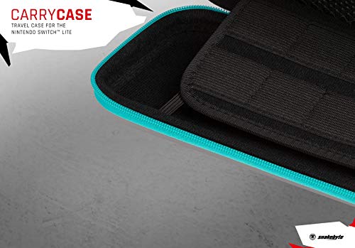 snakebyte Carry: Case - Sturdy Storage Case For Nintendo Switch Lite - Grey/Turquoise/Yellow (Nintendo Switch)