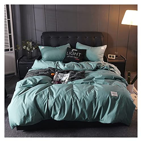 Solid Color Single Double Queen King Size Quilt Cover Set Skin Friendly Fabric Duvet Cover Set (Color : Mo LV ju se Size : 220x240cm 4pcs)