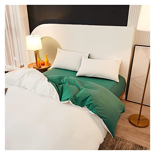 Solid Color Single Double Queen King Size Quilt Cover Set Skin Friendly Fabric Duvet Cover Set (Color : Mo LV ju se Size : 220x240cm 4pcs)