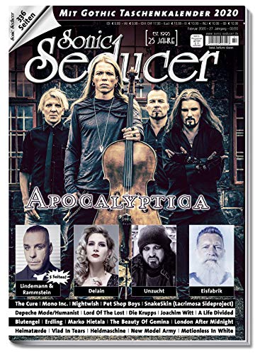 Sonic Seducer 02-2020+ Apocalyptica+ 5 Seiten zu Rammstein und Lindemann+ Gothic Taschenkalender+ 16-Track-CD+ im Mag: Nightwish, Mono Inc., Depeche Mode, Lord Of The Lost, The Cure, Blutengel u.v.m.