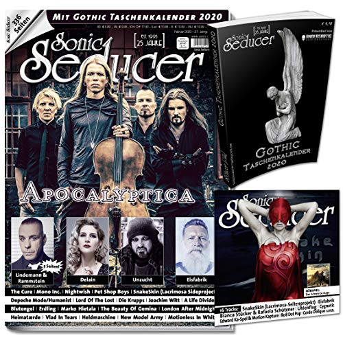 Sonic Seducer 02-2020+ Apocalyptica+ 5 Seiten zu Rammstein und Lindemann+ Gothic Taschenkalender+ 16-Track-CD+ im Mag: Nightwish, Mono Inc., Depeche Mode, Lord Of The Lost, The Cure, Blutengel u.v.m.